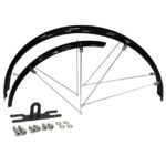 Lokasuojapari 28" CAVO, aisallinen, kiinnikkeet, musta 55mm