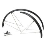 Lokasuojapari 28" CAVO, aisallinen, kiinnikkeet, mattamusta 45mm